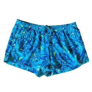 Lilly Pulitzer Large Katia Shorts Elastic Waist Blue Rayon Casual